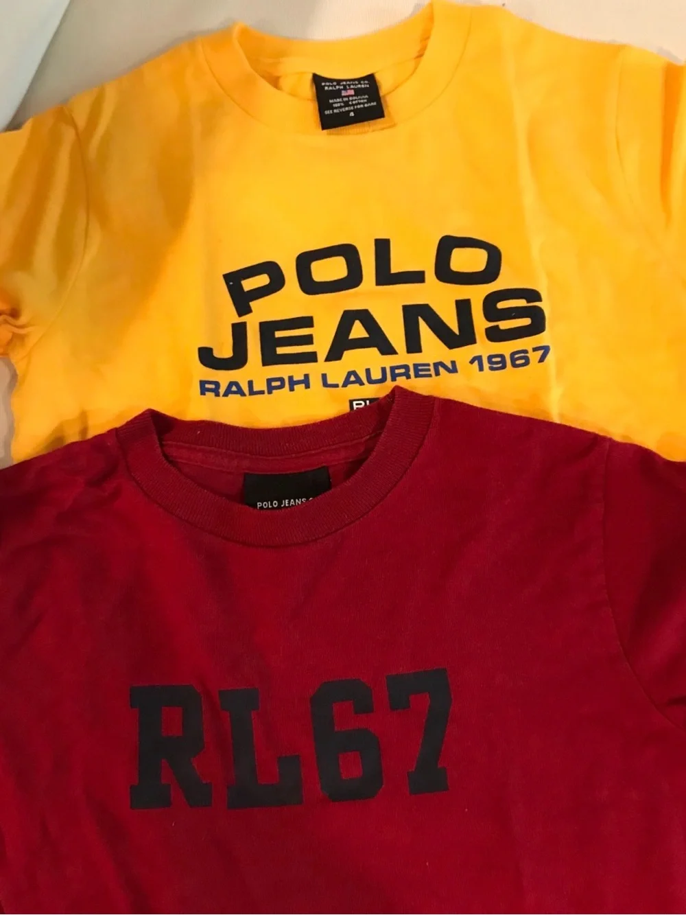 Ralph Lauren Kids RL67 Graphic Tee in Red and Yellow Boy Sz 4